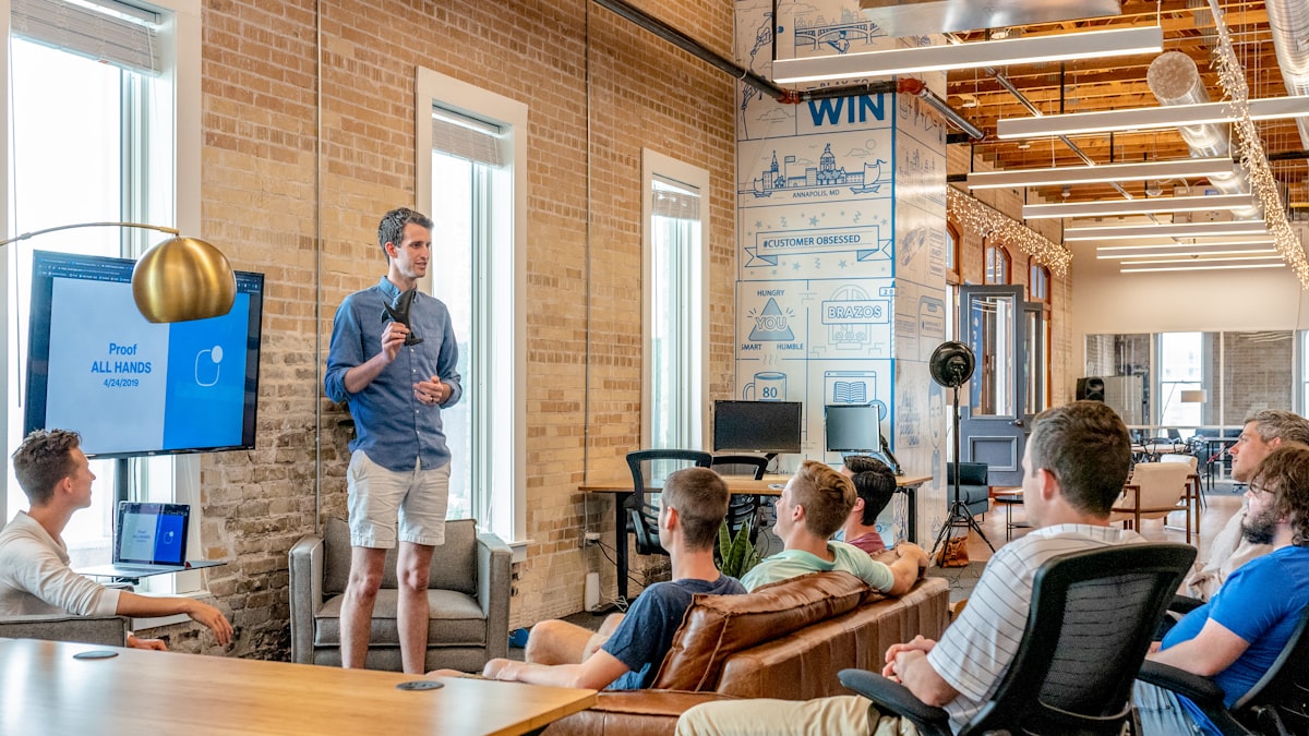 Customer relationship management software in use